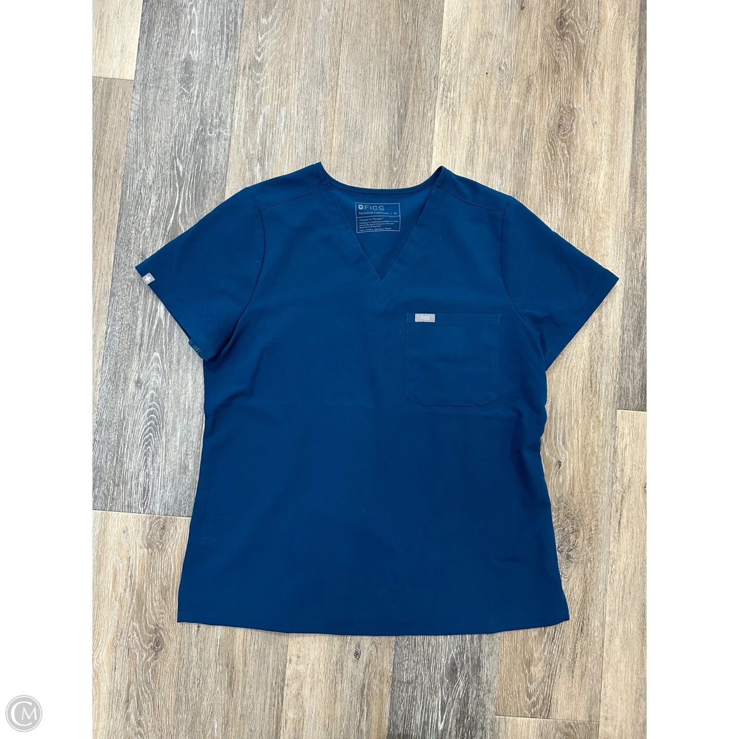 Scrub Top Short Sleeve By Figs In Blue, Size: M