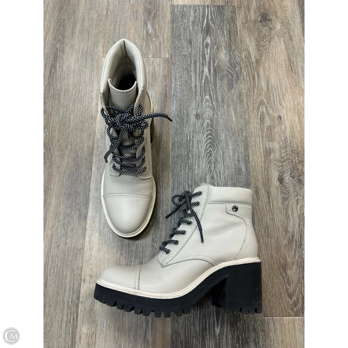 Boots Ankle Heels By Marc Fisher In Cream, Size: 7.5