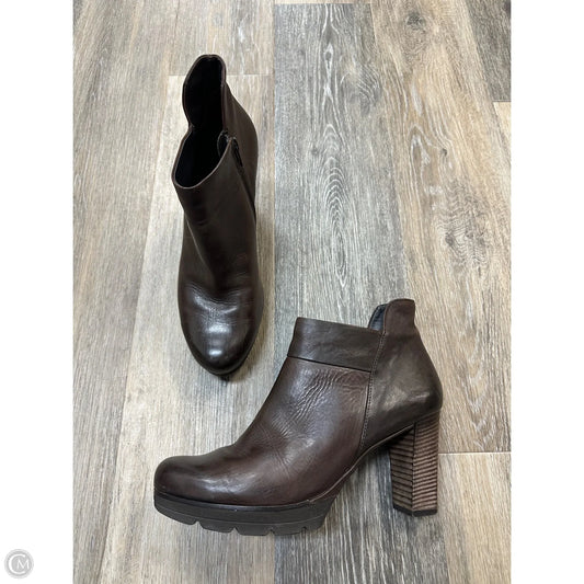 Boots Ankle Heels By Paul Green In Brown, Size: 8.5
