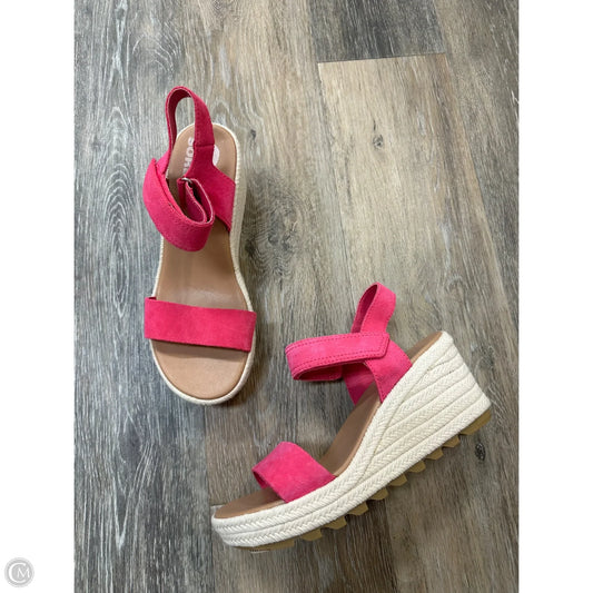 -Sandals Heels Block By Sorel In Pink, Size: 7.5