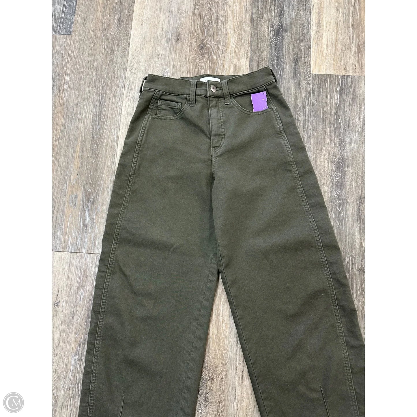 Jeans Straight By Evereve In Green Denim, Size: 0