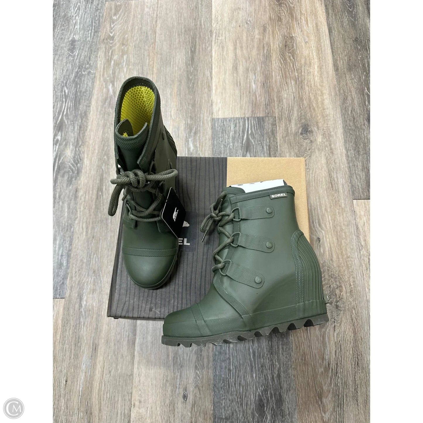 Boots Ankle Heels By Sorel In Green, Size: 7