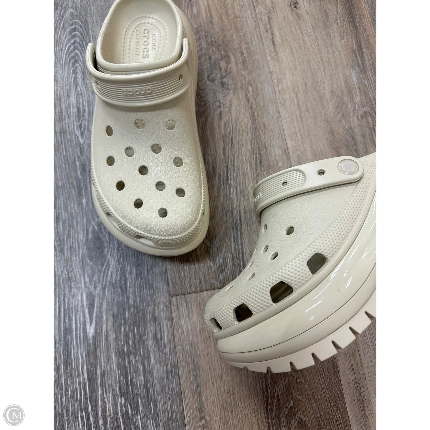 Sandals Heels Block By Crocs In Tan, Size: 7