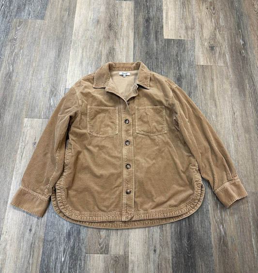 Jacket Shirt By Madewell In Tan, Size: M