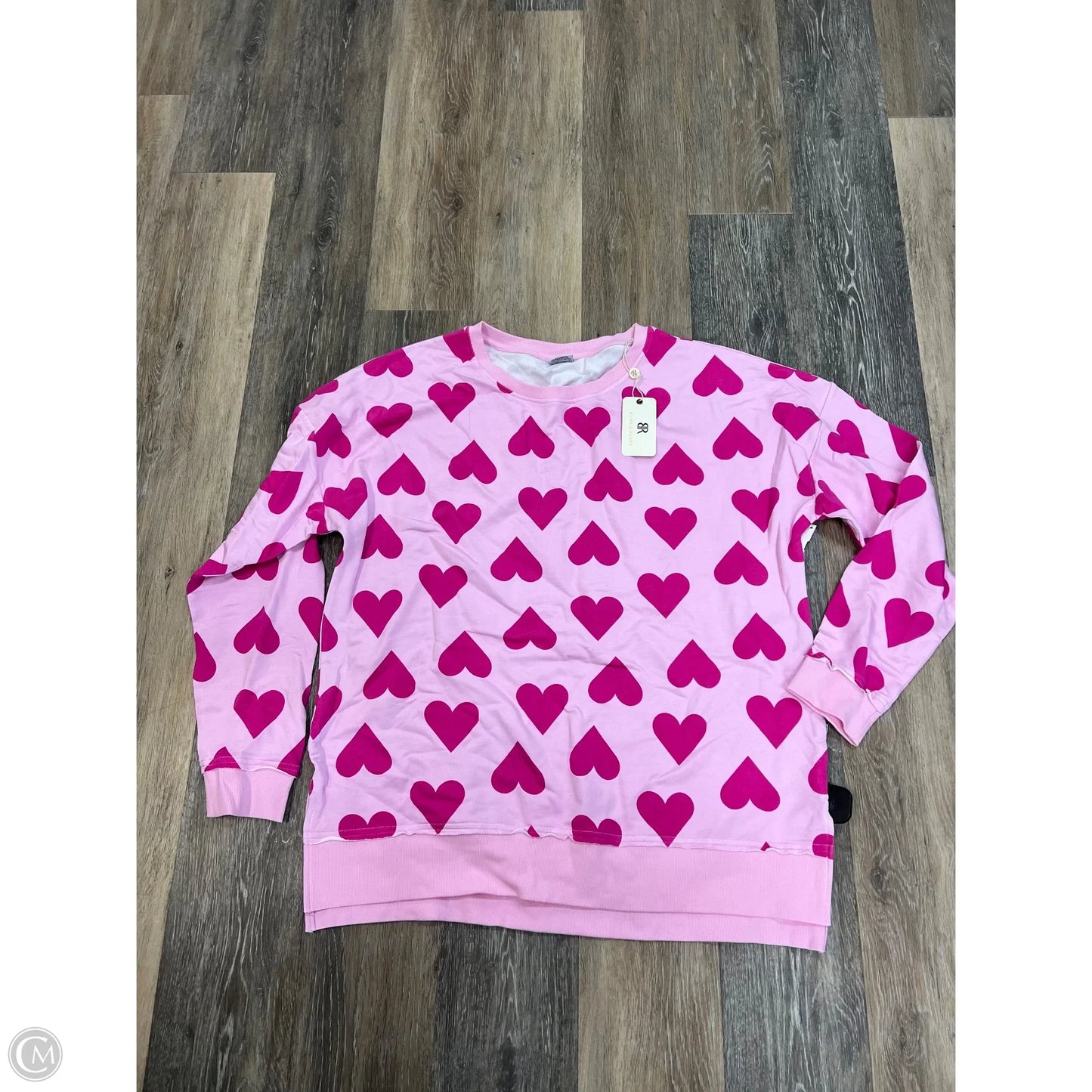 Top Long Sleeve By Bums & Roses In Pink, Size: 3x