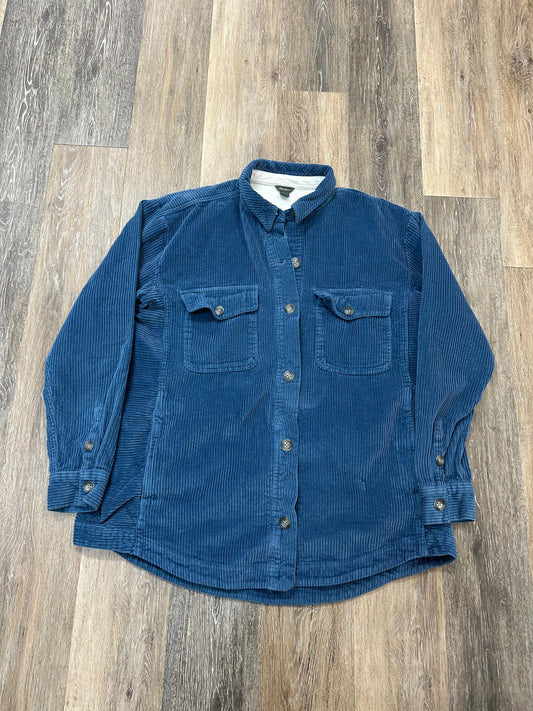 Jacket Shirt By Eddie Bauer In Blue, Size: Xl