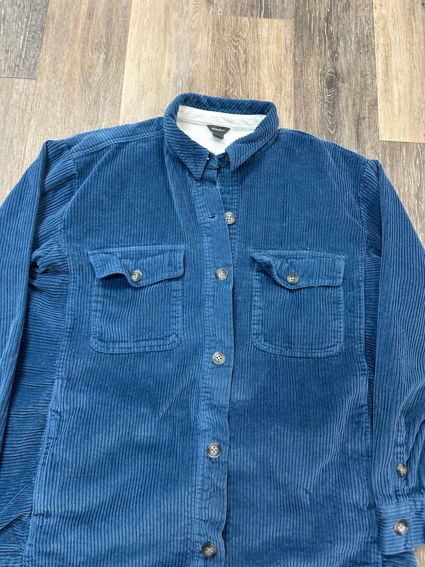 Jacket Shirt By Eddie Bauer In Blue, Size: Xl