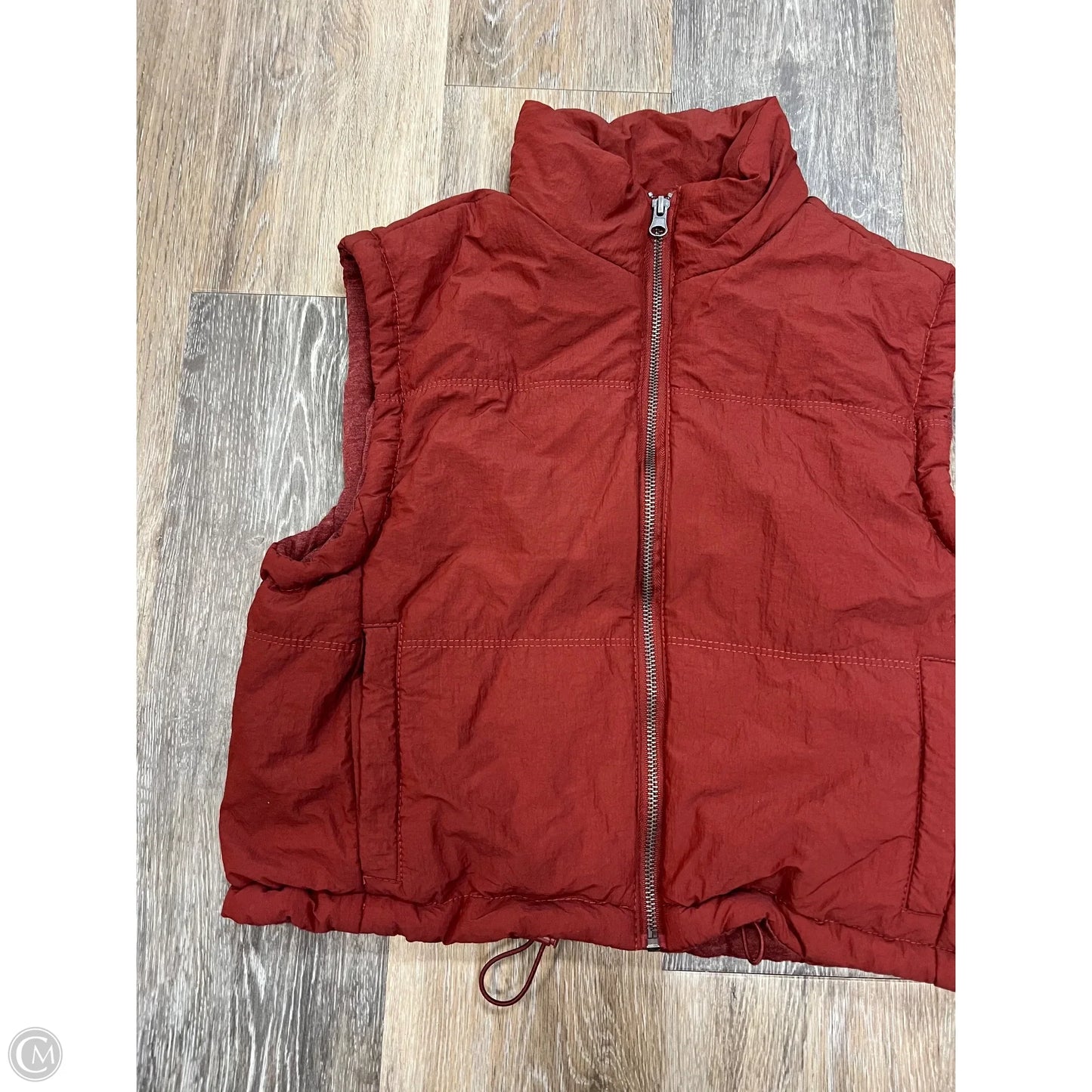 Vest Puffer & Quilted By Thread And Supply In Orange, Size: S