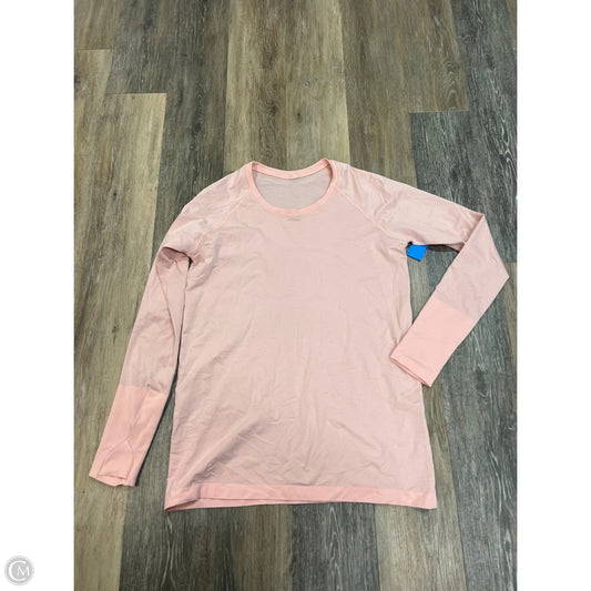 Athletic Top Long Sleeve Collar By Lululemon In Pink, Size: 14