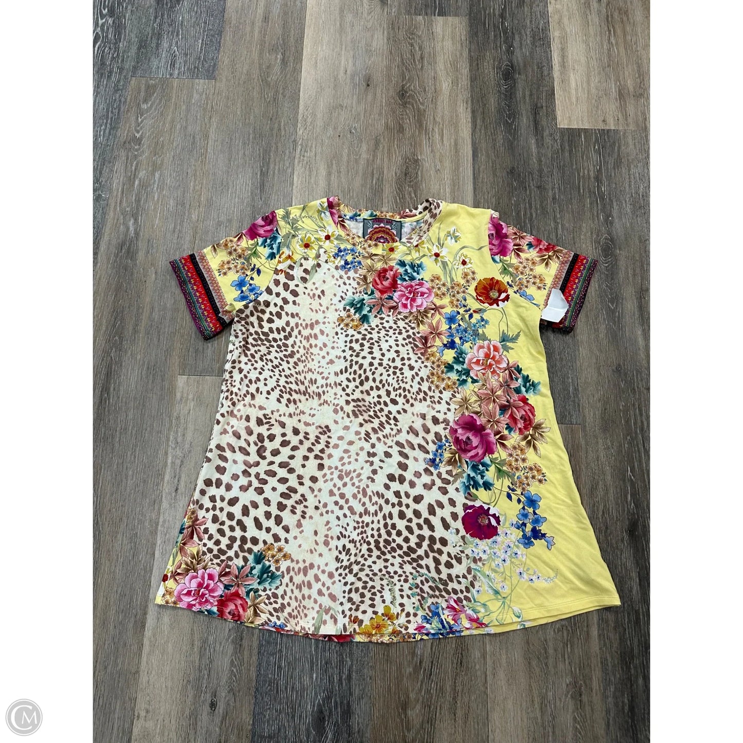 Top Short Sleeve By Johnny Was In Floral Print, Size: S