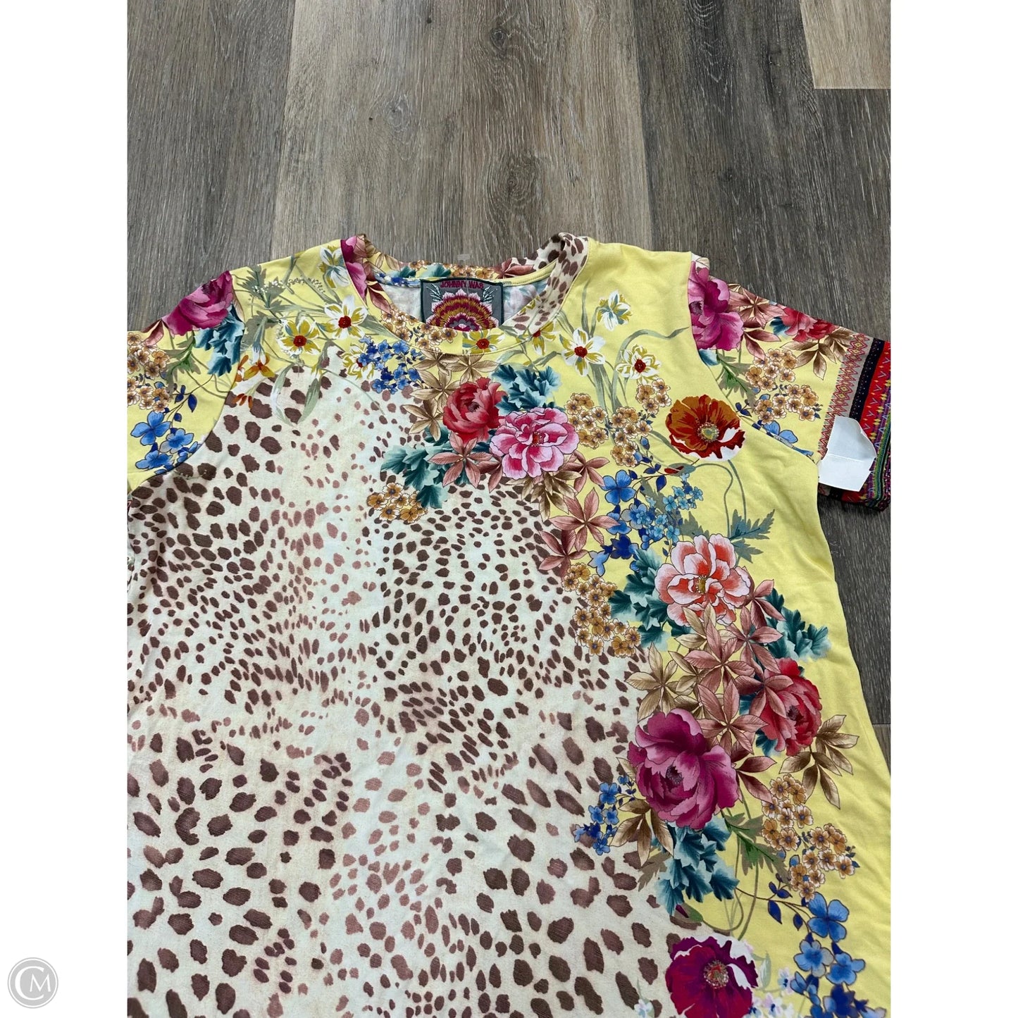 Top Short Sleeve By Johnny Was In Floral Print, Size: S