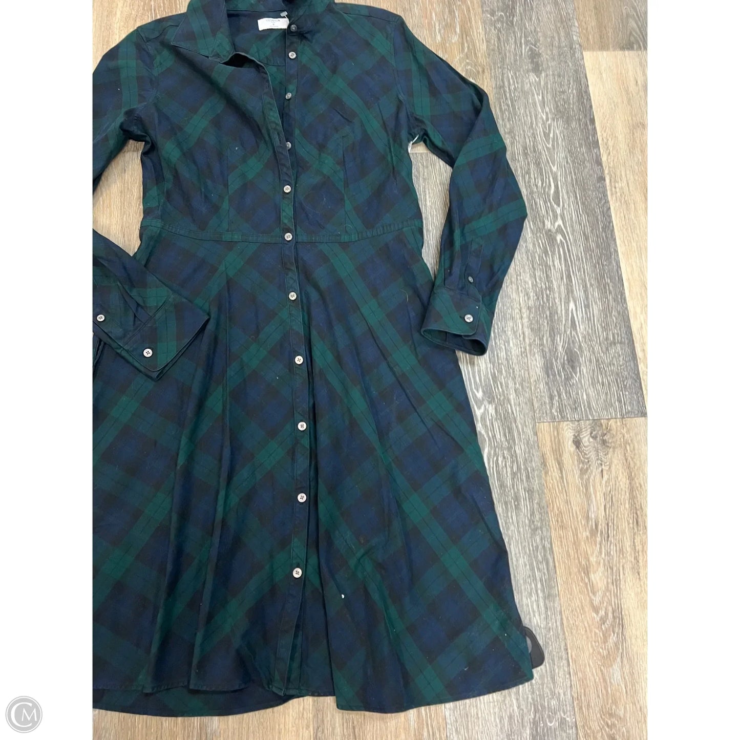 Dress Casual Midi By Untuck it In Plaid Pattern, Size: 8