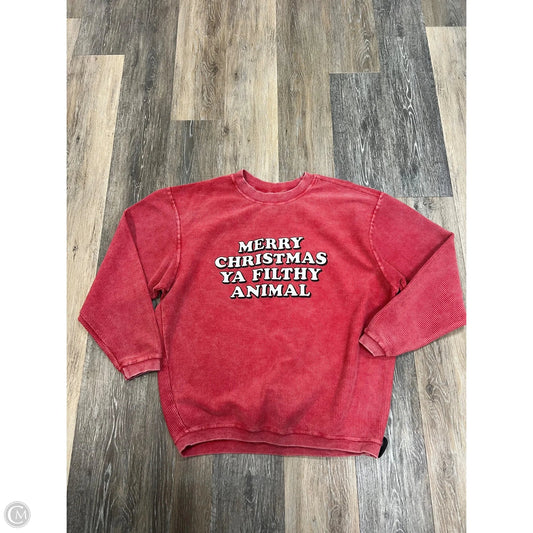 Sweatshirt Crewneck By Chicka-d In Red, Size: M