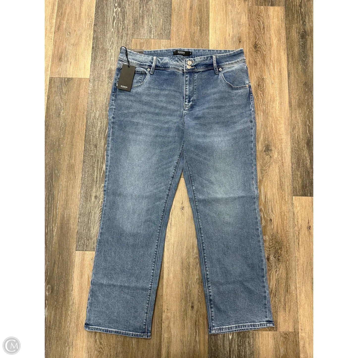 Jeans Straight By Hudson In Blue Denim, Size: 16