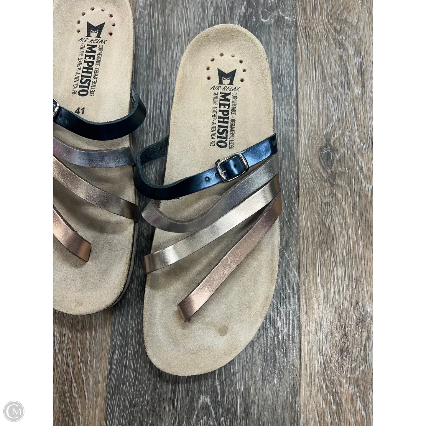 Sandals Flats By Mephisto In Gold & Silver, Size: 10