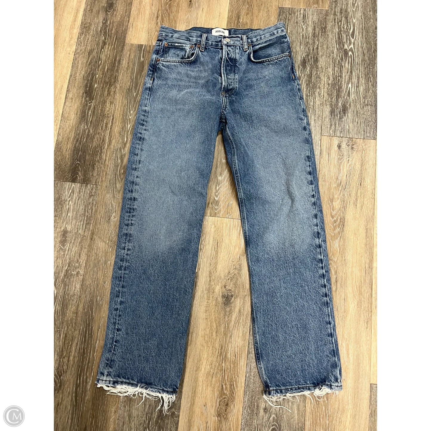 Jeans Straight By Agolde In Blue Denim, Size: 2