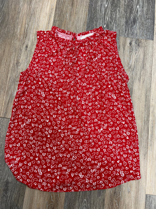 Top Sleeveless By Loft In Red, Size: M