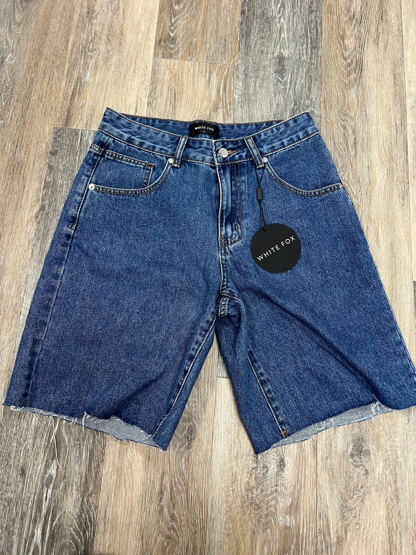 Blue Denim Shorts White Fox, Size S