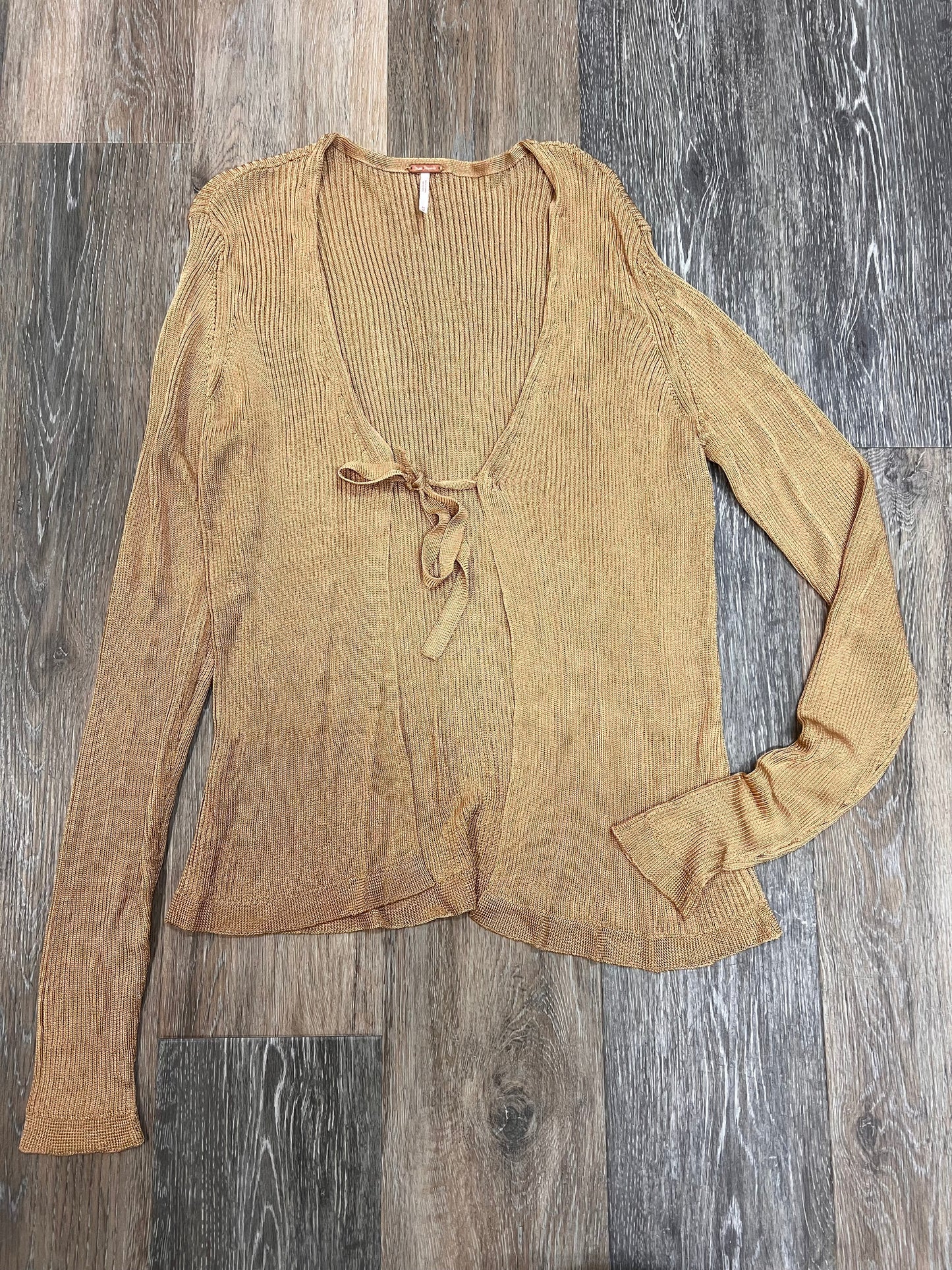 Sweater Cardigan By Free People In Gold, Size: M