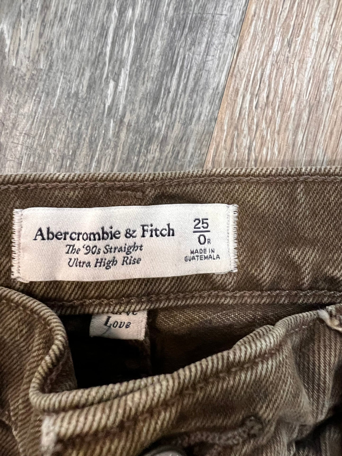 Jeans Straight By Abercrombie And Fitch In Brown, Size: 0/25