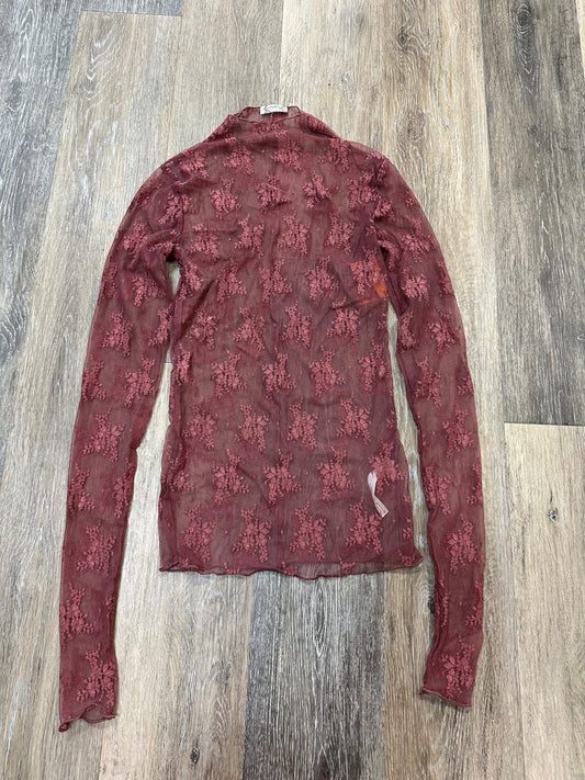 Top Long Sleeve By Free People In Pink, Size: S