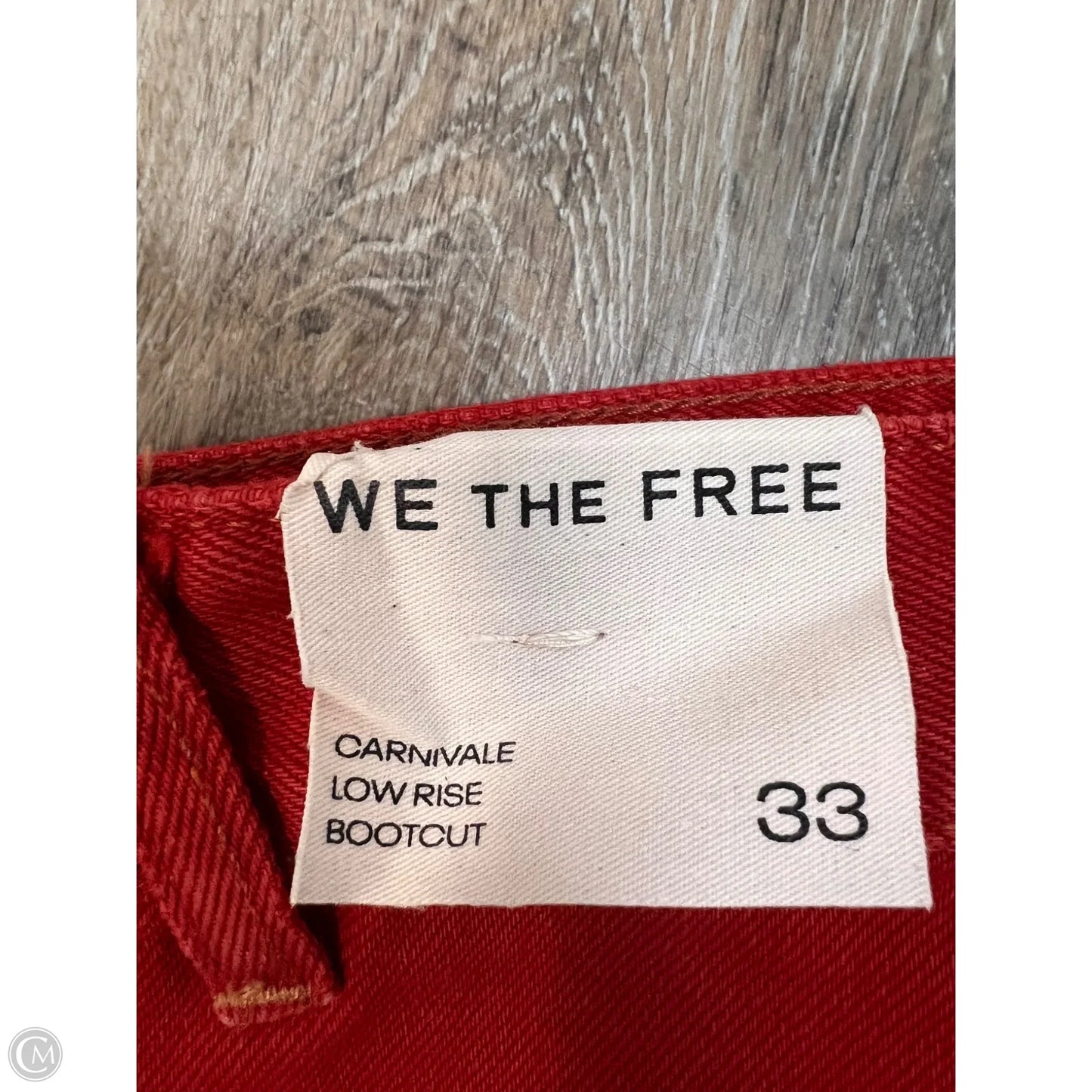 Jeans Boot Cut By We The Free In Red Denim, Size: 14