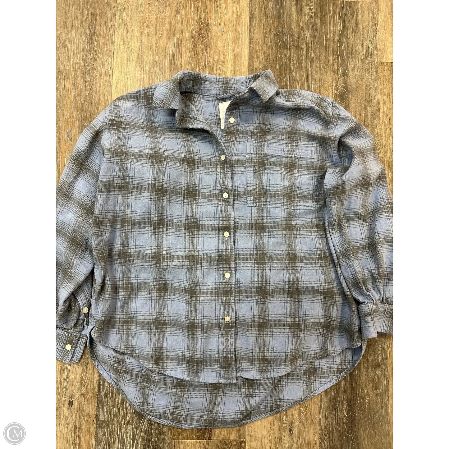 Top Long Sleeve By Aerie In Blue, Size: S