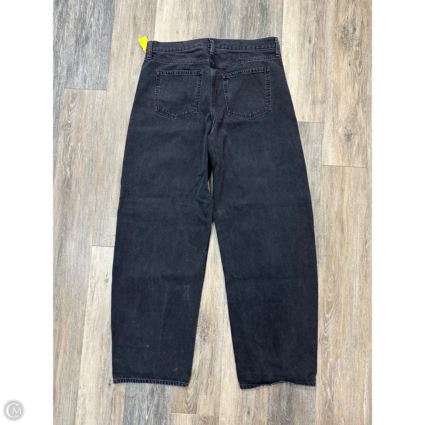 Jeans Wide Leg By Gap In Black Denim, Size: 16l