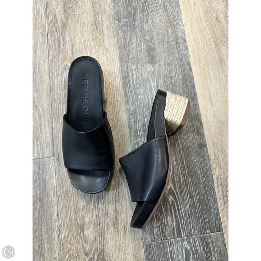 Sandals Heels Kitten By Aerosoles In Black, Size: 7