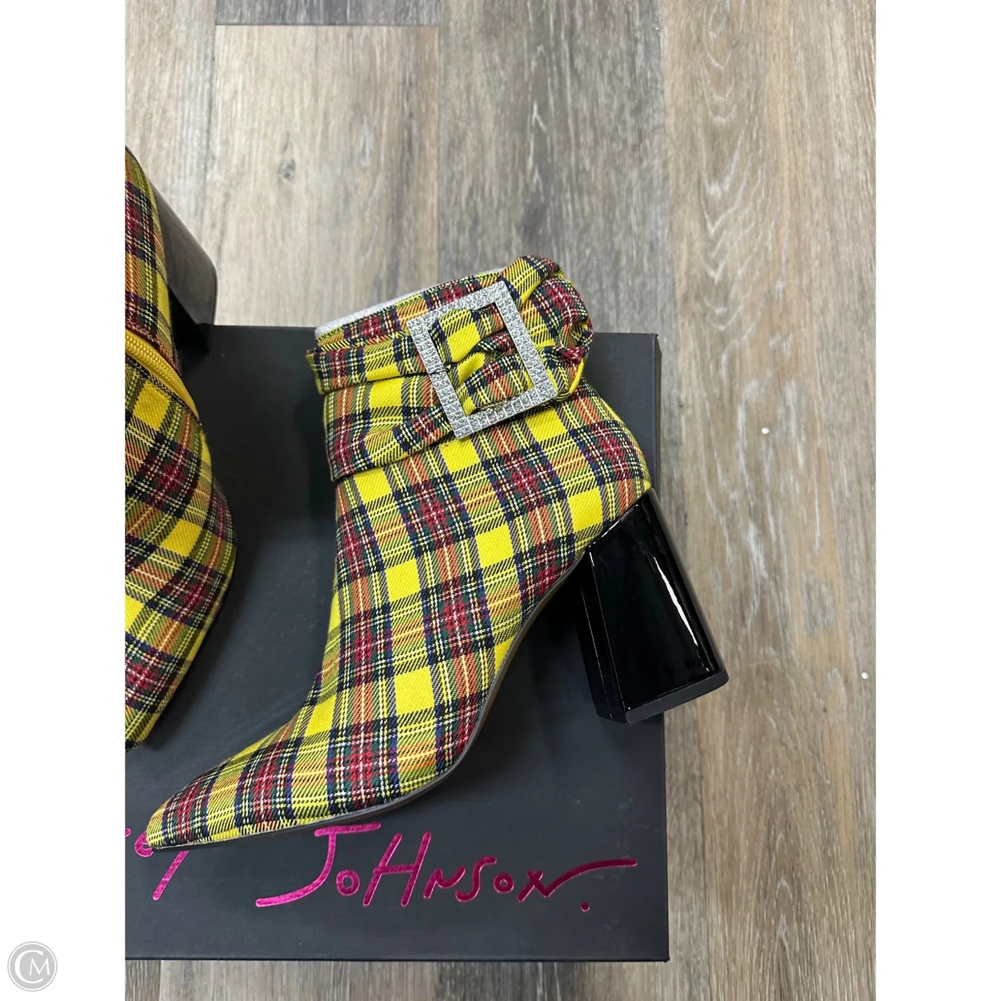 Boots Ankle Heels By Betsey Johnson In Yellow, Size: 7