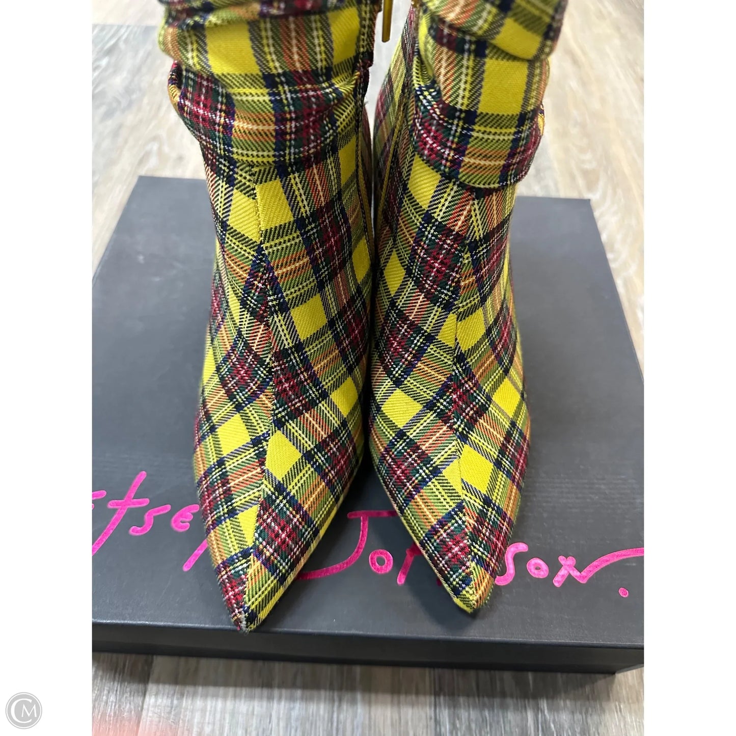 Boots Ankle Heels By Betsey Johnson In Yellow, Size: 7