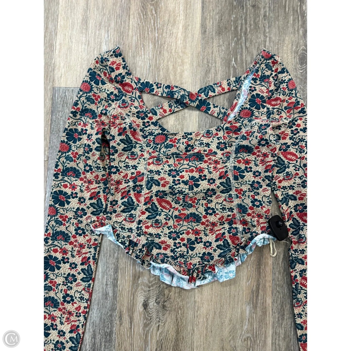 Top Long Sleeve By Free People In Floral Print, Size: S