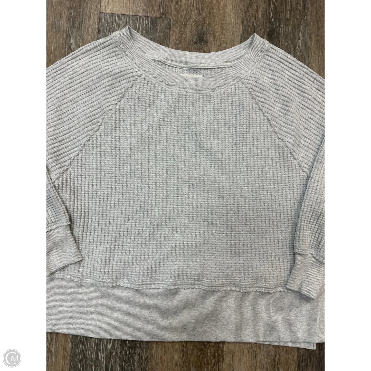 Top Long Sleeve By American Eagle In Grey, Size: S