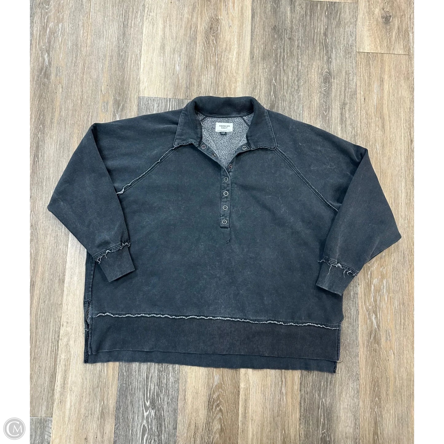 Sweatshirt Collar By American Eagle In Grey, Size: S