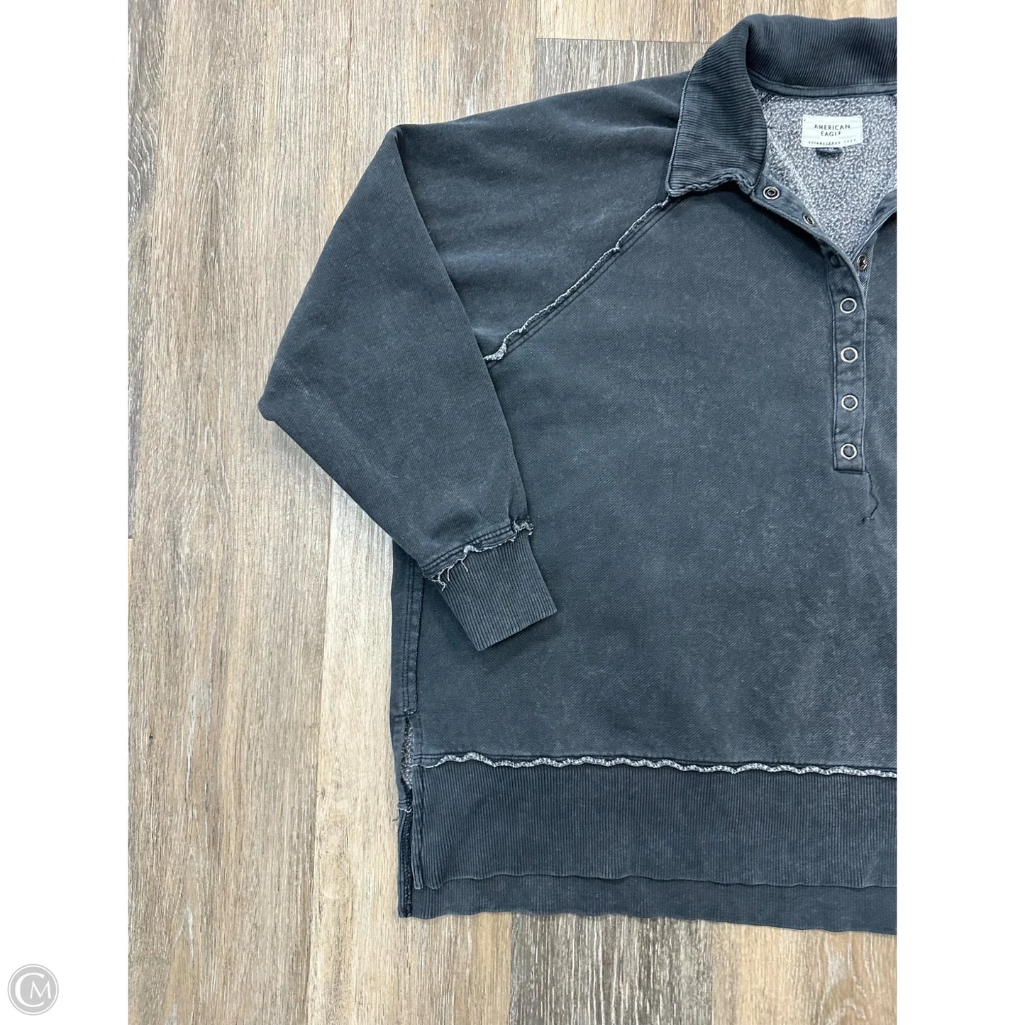 Sweatshirt Collar By American Eagle In Grey, Size: S