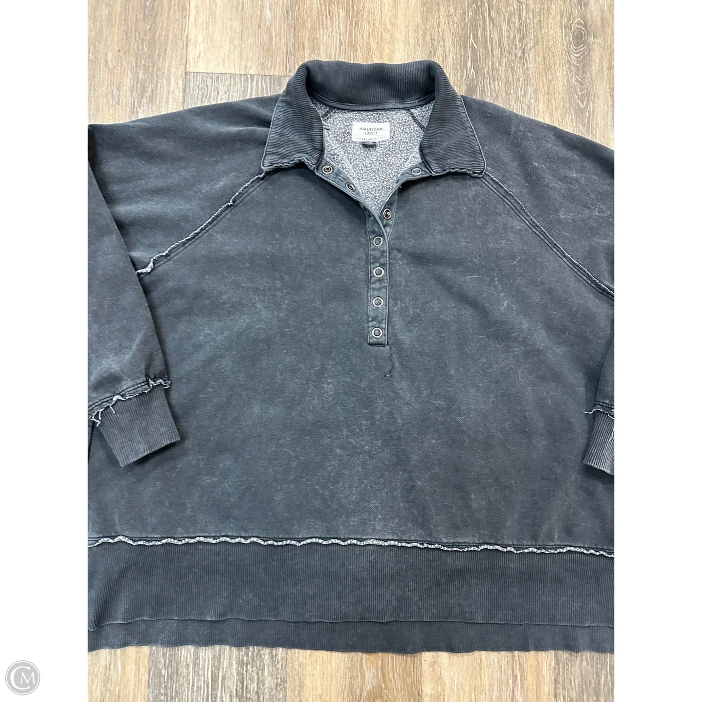Sweatshirt Collar By American Eagle In Grey, Size: S