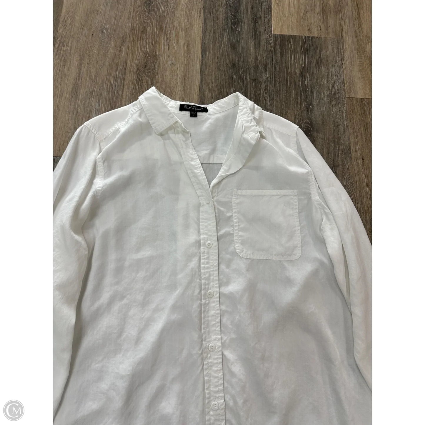 Top Long Sleeve By Velvet Heart In White, Size: L