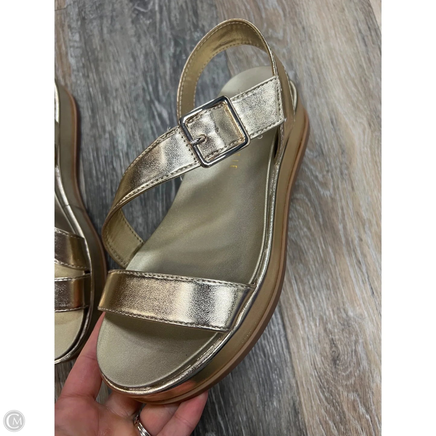 Sandals Heels Platform By Kelly And Katie In Gold, Size: 7