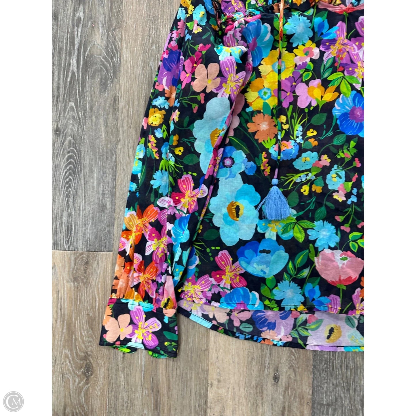 Blouse Long Sleeve By Johnny Was In Floral Print, Size: L