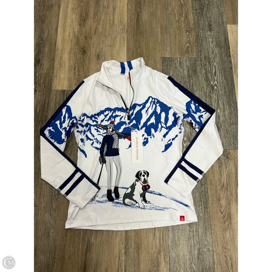 Athletic Top Long Sleeve  By Krimson Klover In Blue & White, Size: S