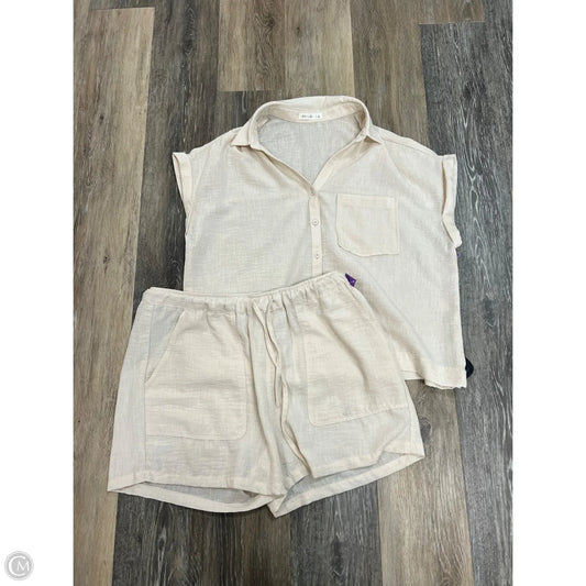 -Shorts Set By Active Usa In Cream, Size: L