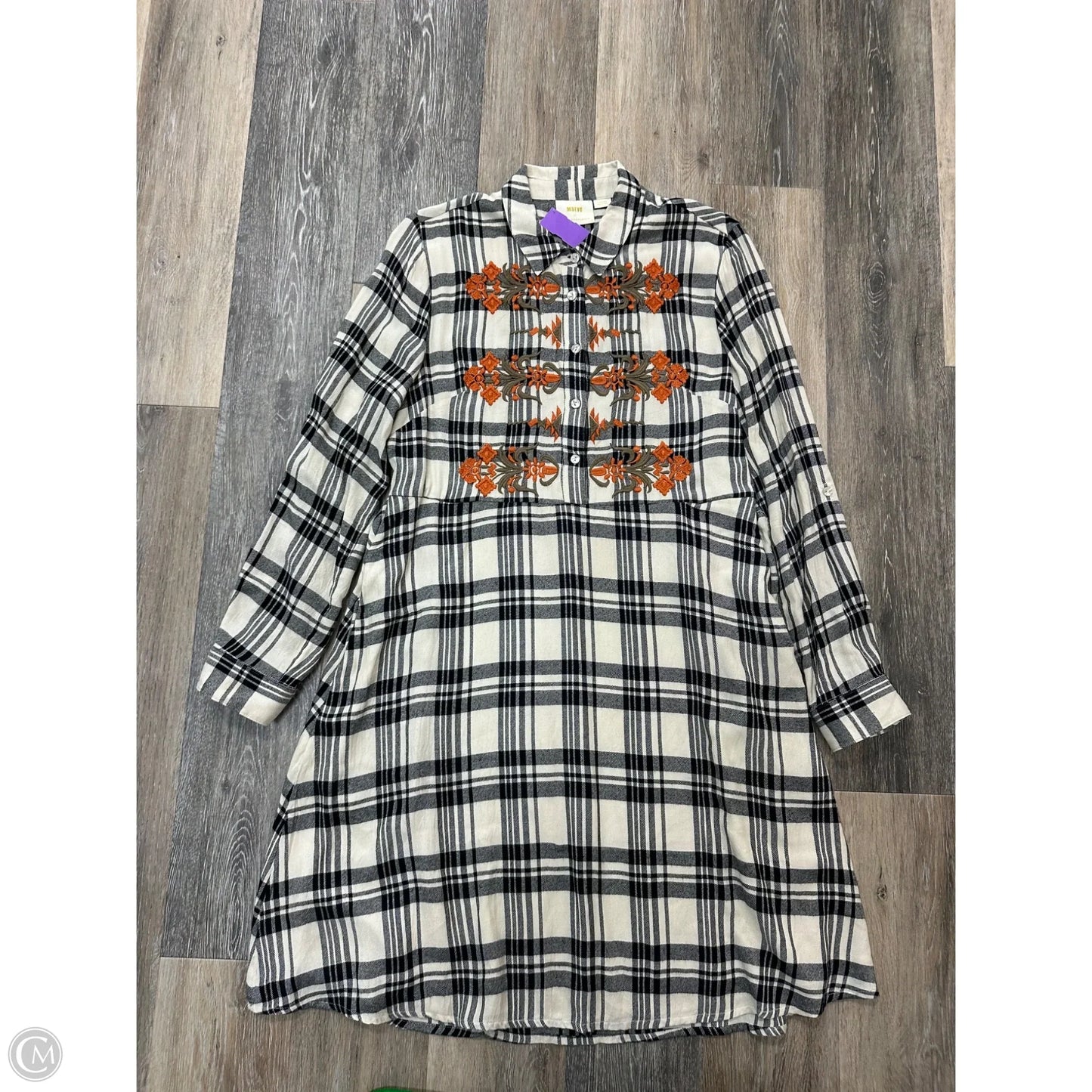 Dress Casual Midi By Maeve In Checkered Pattern, Size: L