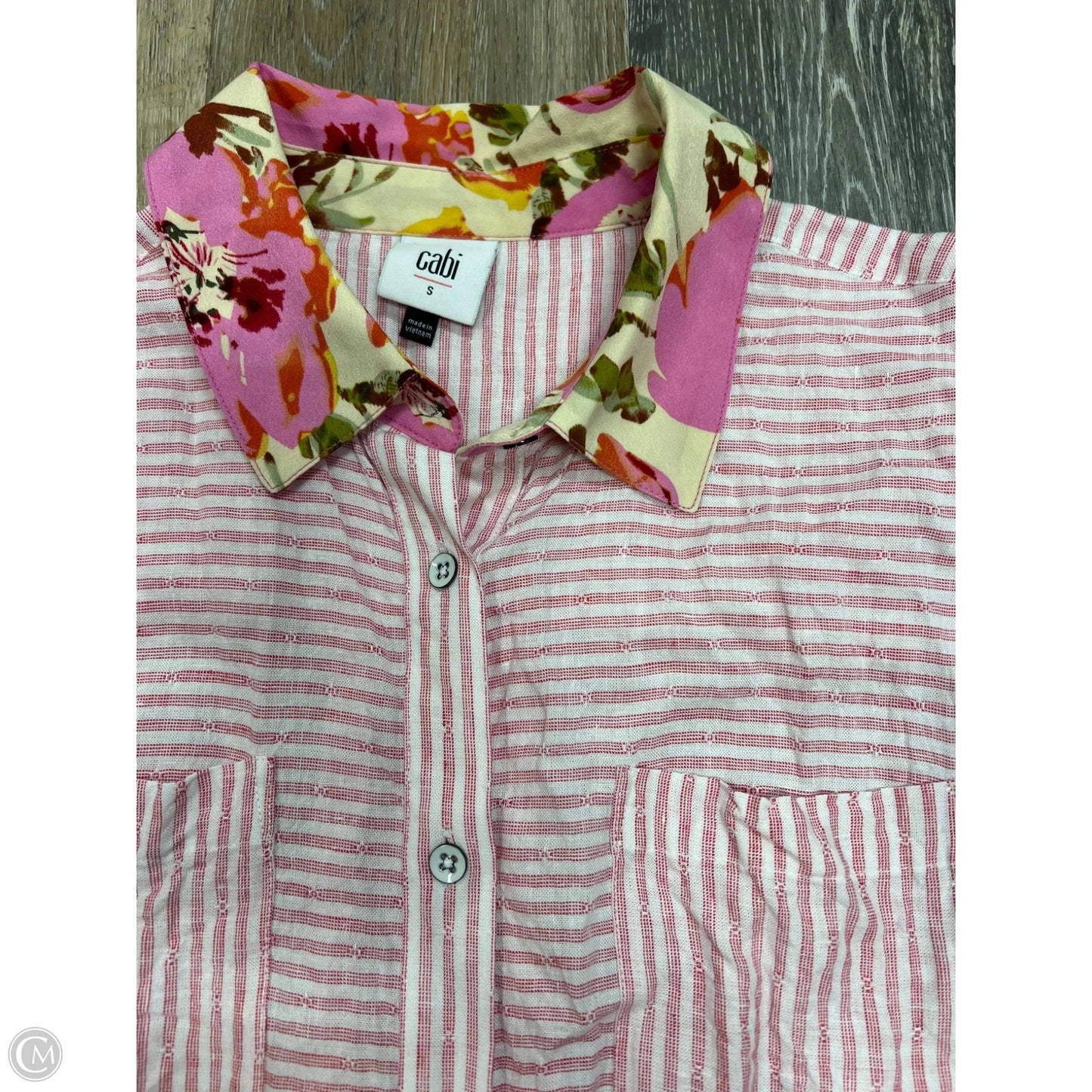 Top Short Sleeve By Cabi In Pink, Size: S