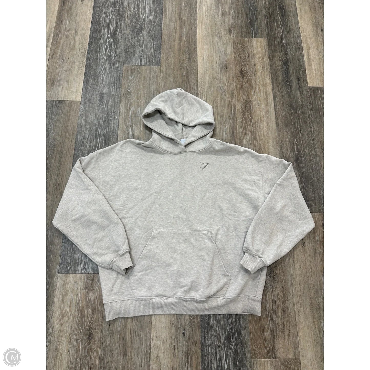 Athletic Sweatshirt Hoodie By Gym Shark In Beige, Size: S