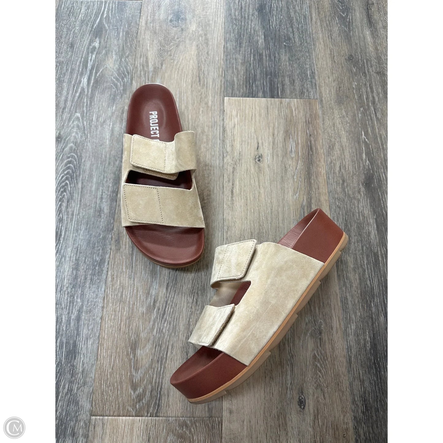 Sandals Heels Platform By Project Cloud In Taupe, Size: 10
