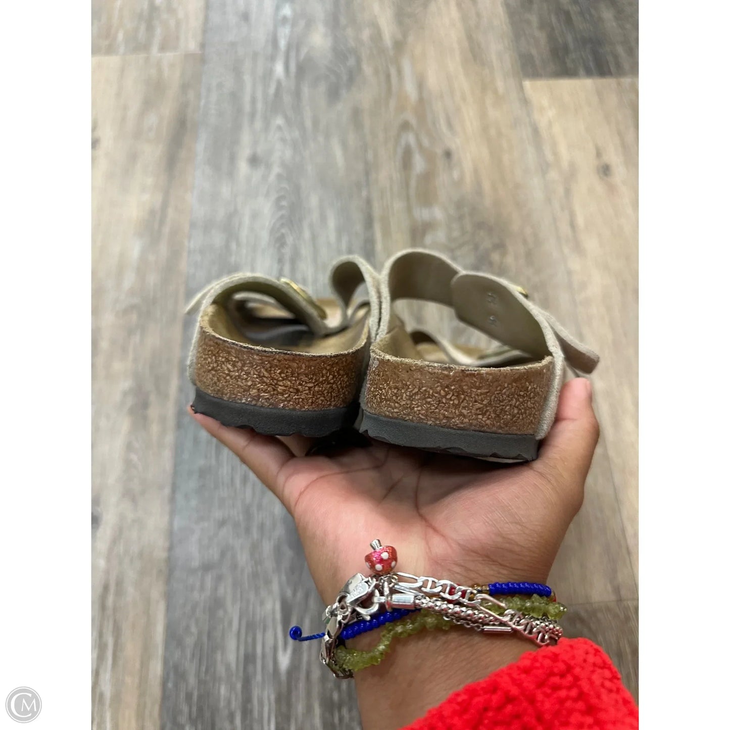Sandals Flats By Birkenstock In Floral Print, Size: 5
