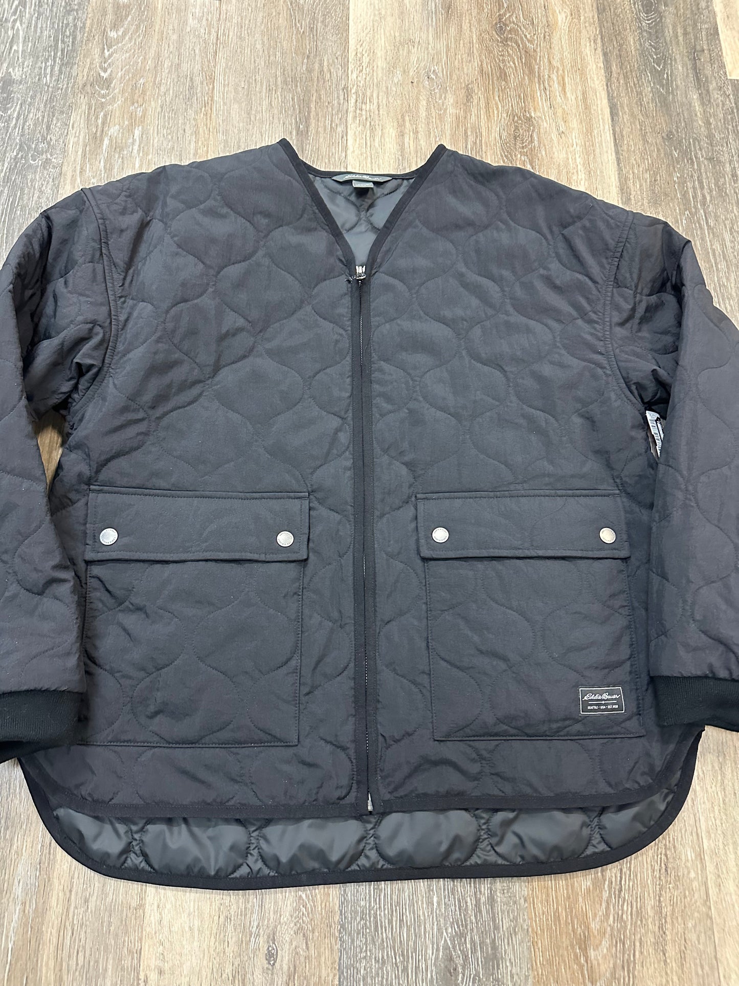 Jacket Puffer & Quilted By Eddie Bauer In Black, Size: M