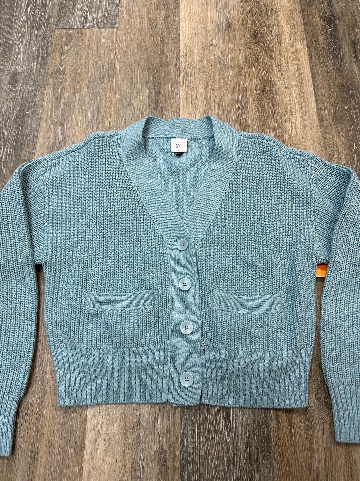 Sweater Cardigan By Cabi In Blue, Size: L