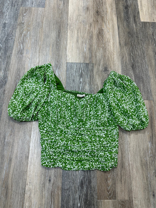 Blouse Short Sleeve By Abercrombie And Fitch In Green, Size: L