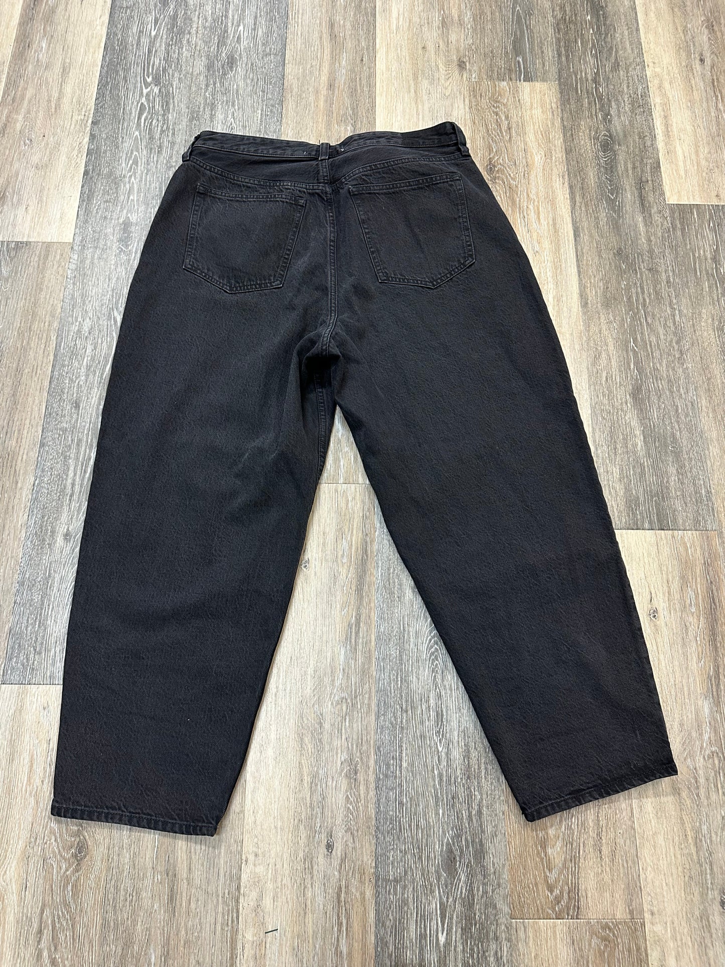 Jeans Straight By Abercrombie And Fitch In Black Denim, Size: 14 Short